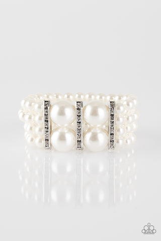 Paparazzi Bracelet- Romance Remix - White - SHOPBLINGINGPRETTY