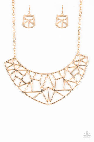 Paparazzi Necklace - Strike While HAUTE - Gold - SHOPBLINGINGPRETTY