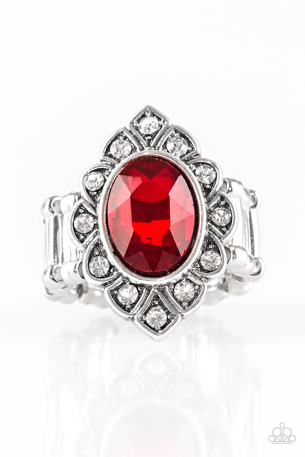 Paparazzi Ring -   Power Behind The Throne - Red - SHOPBLINGINGPRETTY