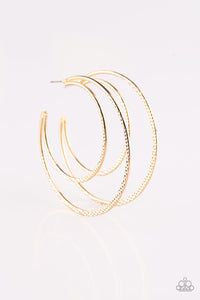 Paparazzi Earrings-Drop It Like Its HAUTE - Gold - SHOPBLINGINGPRETTY