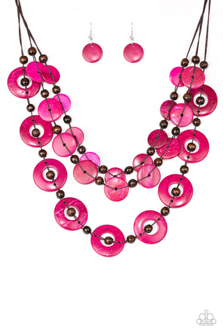 Paparazzi  Necklace -  Catalina Coastin - Pink - SHOPBLINGINGPRETTY