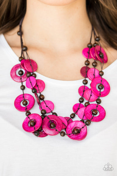 Paparazzi  Necklace -  Catalina Coastin - Pink - SHOPBLINGINGPRETTY