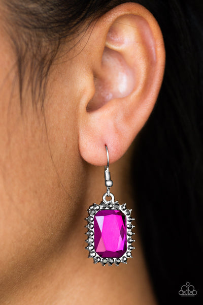 Paparazzi  Earrings -  Downtown Dapper - Pink - SHOPBLINGINGPRETTY