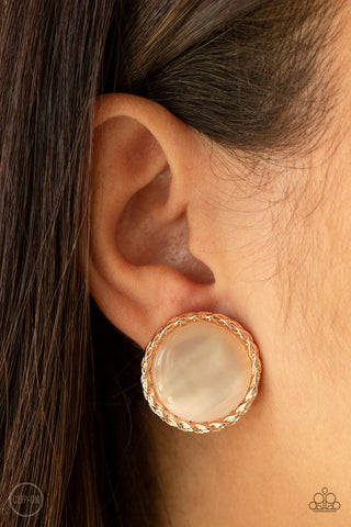 Paparazzi Earring - Get Up and GLOW - Rose Gold - SHOPBLINGINGPRETTY