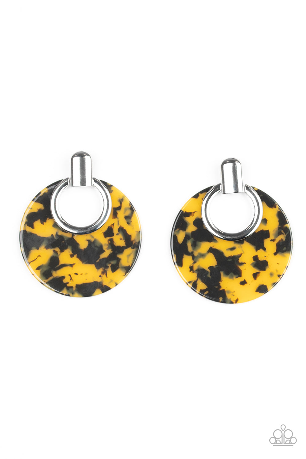 Paparazzi Earrings - Metro Zoo - Yellow - SHOPBLINGINGPRETTY