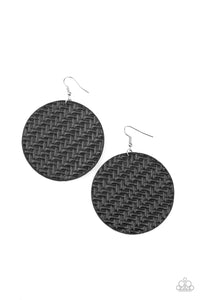 Paparazzi Earrings -Plaited Plains - Black - SHOPBLINGINGPRETTY