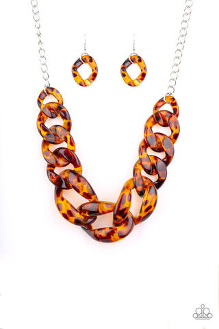 Paparazzi Necklace-  Red-HAUTE Mama - Brown - SHOPBLINGINGPRETTY