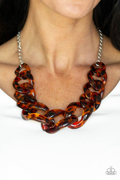 Paparazzi Necklace-  Red-HAUTE Mama - Brown - SHOPBLINGINGPRETTY