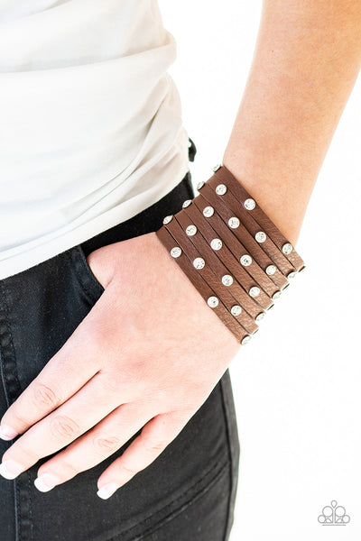 Paparazzi Bracelet-Sass Squad - Brown - SHOPBLINGINGPRETTY