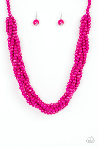 Paparazzi Necklace- Tahiti Tropic - Pink - SHOPBLINGINGPRETTY