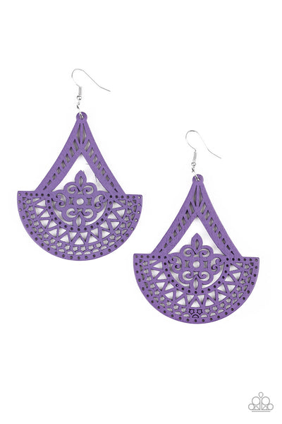 Paparazzi Earrings -Tiki Sunrise - Purple - SHOPBLINGINGPRETTY