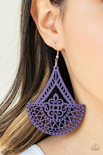 Paparazzi Earrings -Tiki Sunrise - Purple - SHOPBLINGINGPRETTY