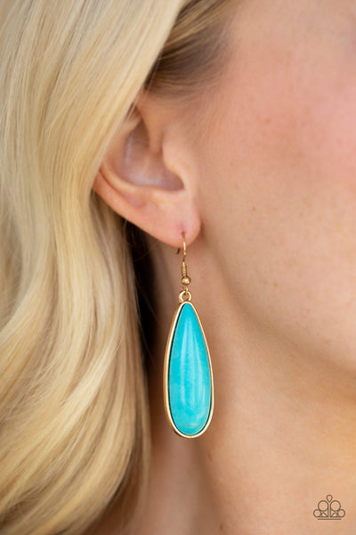 Paparazzi Earrings- Santa Fe Skies - Gold - SHOPBLINGINGPRETTY