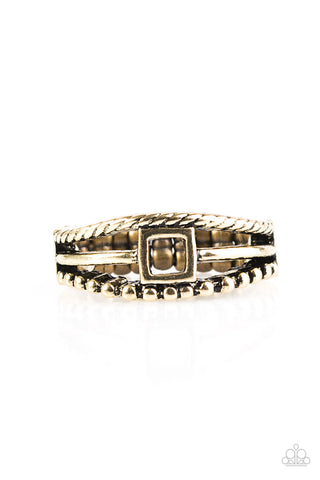 Paparazzi Ring- A Square Deal - Brass - SHOPBLINGINGPRETTY
