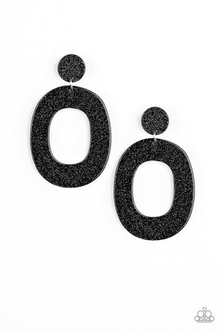 Paparazzi Earrings-Miami Boulevard - Black - SHOPBLINGINGPRETTY