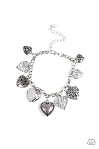 Paparazzi Bracelet- Garden Hearts - White - SHOPBLINGINGPRETTY