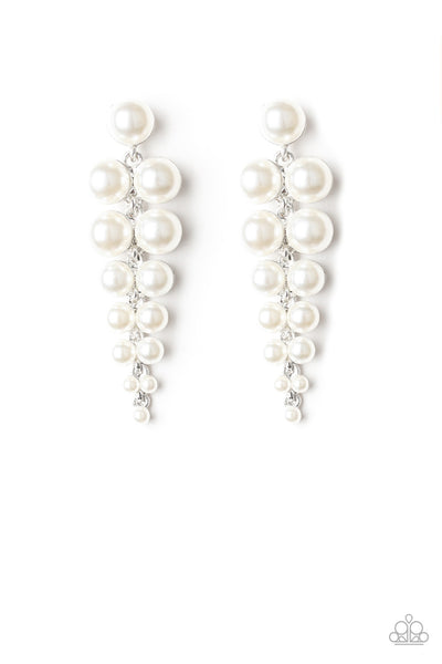 Paparazzi Earrings - Totally Tribeca - White - SHOPBLINGINGPRETTY