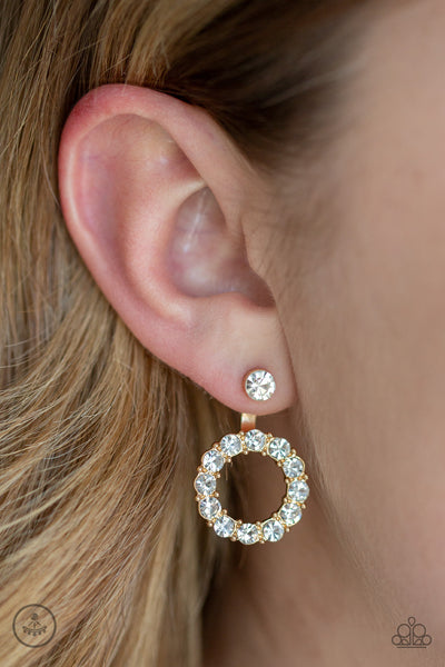 Paparazzi Earrings- Diamond Halo - Gold - SHOPBLINGINGPRETTY