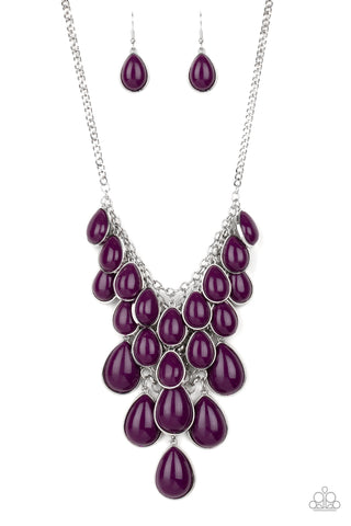 Paparazzi Necklace -  Shop Til You TEARDROP - Purple - SHOPBLINGINGPRETTY