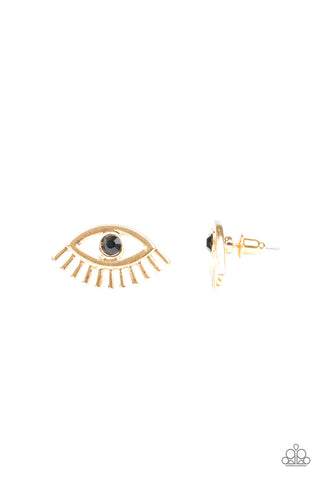 Paparazzi  Earrings -  Dont Blink - Gold - SHOPBLINGINGPRETTY