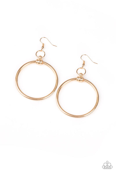 Paparazzi Earrings - Total Focus - Gold - SHOPBLINGINGPRETTY