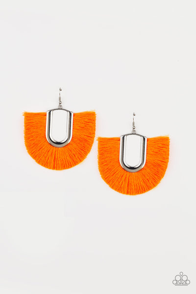 Paparazzi  Earring-  Tassel Tropicana - Orange - SHOPBLINGINGPRETTY