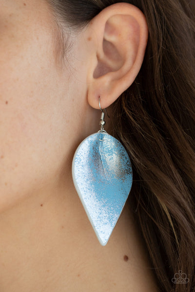 Paparazzi Earrings  -  Enchanted Shimmer - Blue - SHOPBLINGINGPRETTY