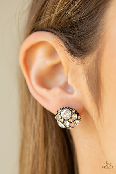 Paparazzi Earrings - Diamond Daze -  Brass Post - SHOPBLINGINGPRETTY