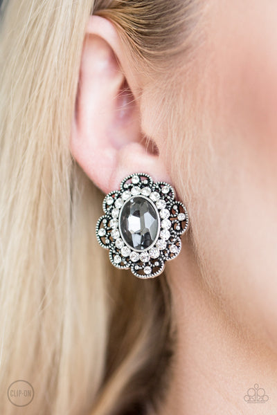 Paparazzi Earrings-Dine and Dapper - Silver - SHOPBLINGINGPRETTY