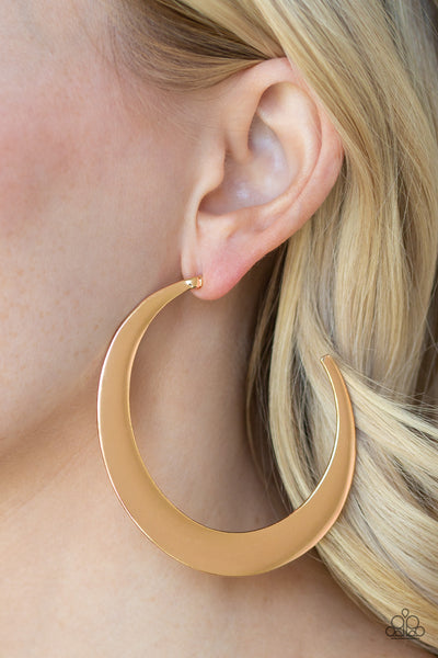 Paparazzi Earrings - Moon Beam - Gold - SHOPBLINGINGPRETTY