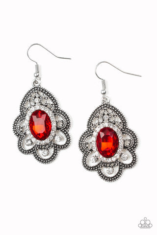 Paparazzi  Earrings -  Reign Supreme - Red - SHOPBLINGINGPRETTY