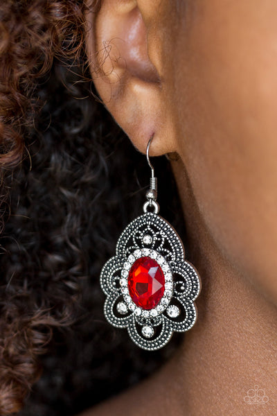 Paparazzi  Earrings -  Reign Supreme - Red - SHOPBLINGINGPRETTY
