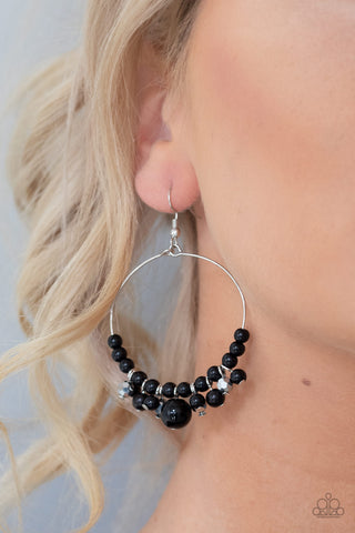 Paparazzi Earrings -  Effortless Effervescence - Black - SHOPBLINGINGPRETTY