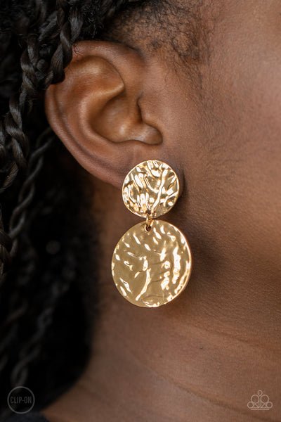 Paparazzi Earrings - Relic Ripple - Gold