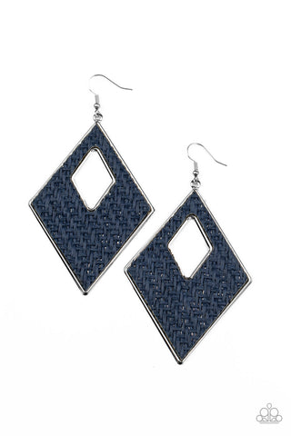 Paparazzi Earrings - Woven Wanderer - Blue