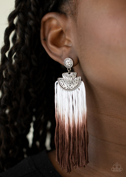 Paparazzi Earrings - DIP It Up - Brown