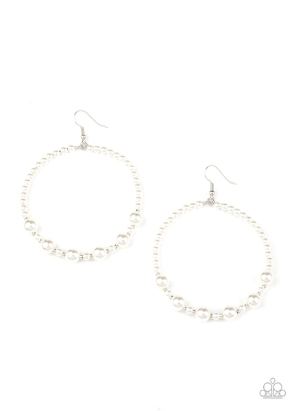 Paparazzi Earrings - Boss Posh - White