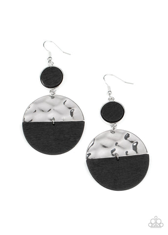 Paparazzi Earrings - Natural Element - Black