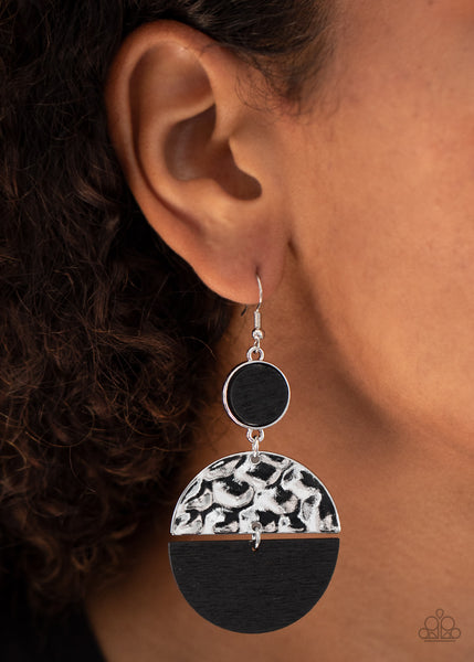 Paparazzi Earrings - Natural Element - Black