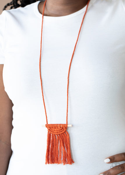 Paparazzi Necklaces - Between You and MACRAME - Orange