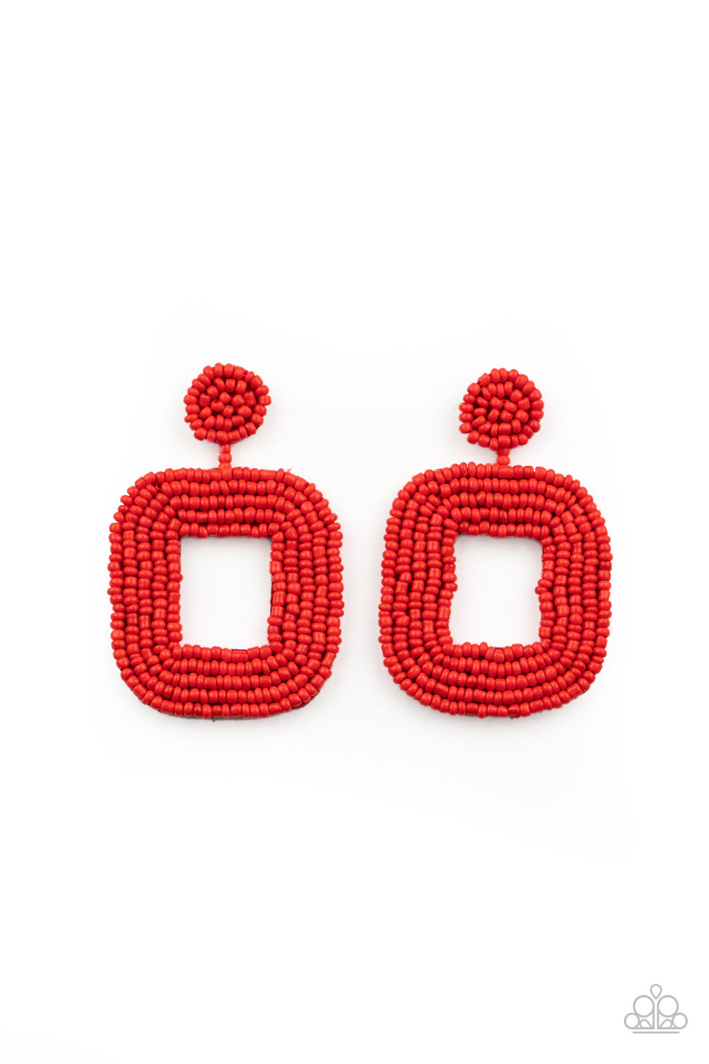 Paparazzi Earrings - Beaded Bella - Red