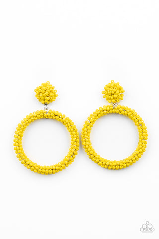 Paparazzi Earrings - Be All You Can BEAD - Yellow