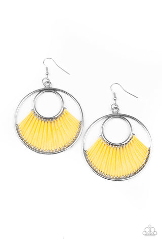 Paparazzi Earrings - Really High-Strung - Yellow