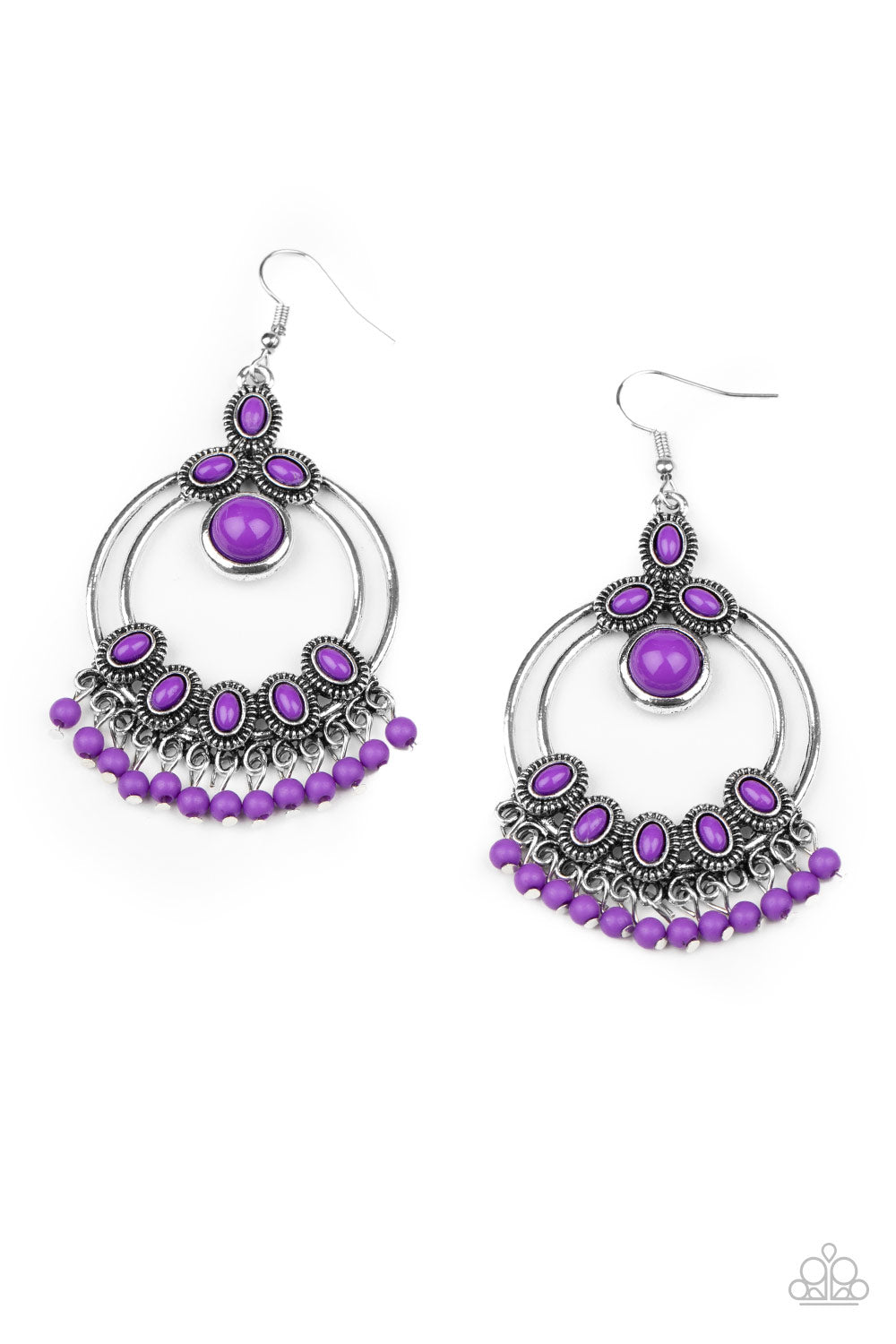 Paparazzi Earrings - Palm Breeze - Purple