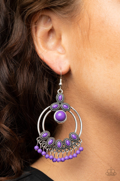 Paparazzi Earrings - Palm Breeze - Purple