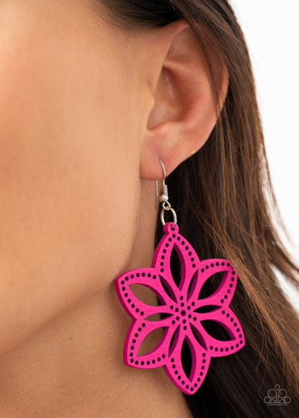 Paparazzi Earrings - Bahama Blossoms - Pink