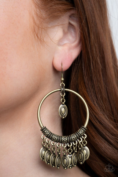 Paparazzi Earrings - Metallic Harmony - Brass