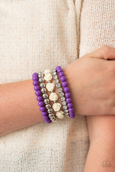 Paparazzi Bracelets - Rose Garden Grandeur - Purple