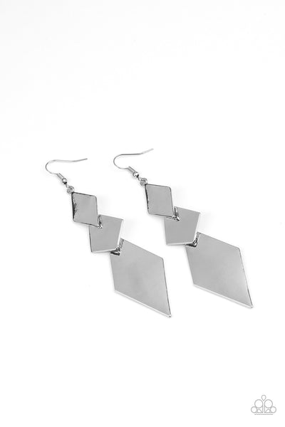 Paparazzi Earrings - Danger Ahead - Silver