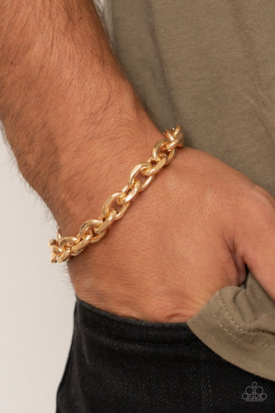 Paparazzi Bracelets - Titanium Titan - Gold